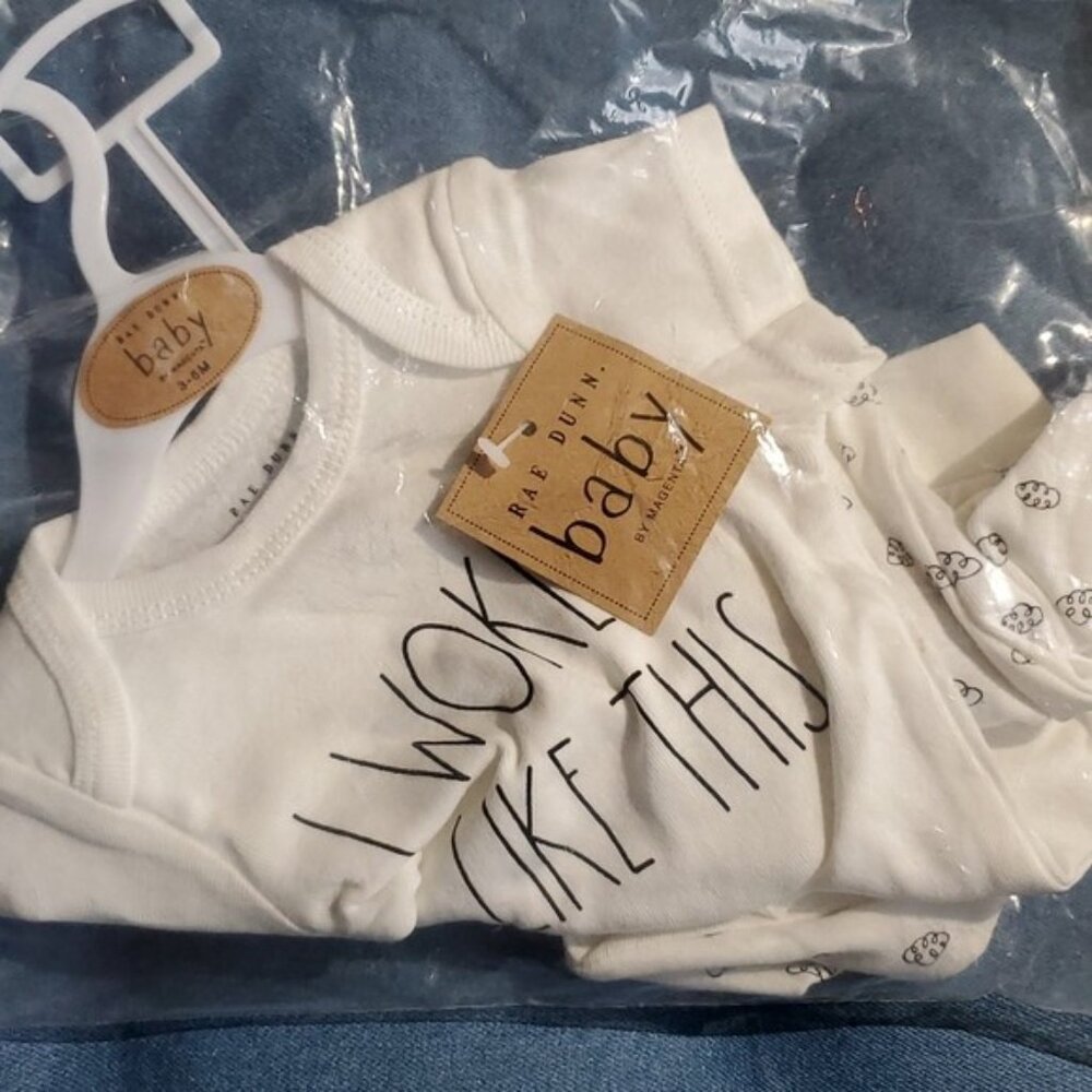 NWT, RAE DUNN "I Woke Up Like This" Set - 3-6 Months - Picture 2 of 3